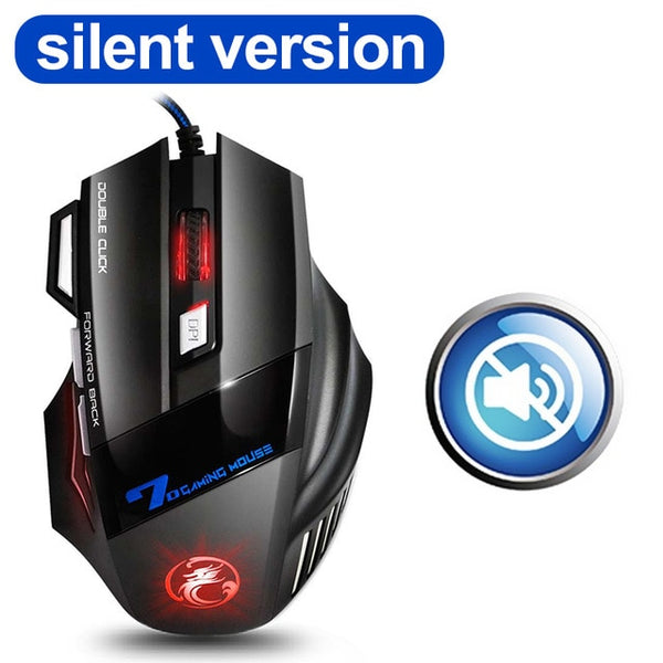 Ergonomic Wired Gaming Mouse 7 Button 5500 DPI LED USB Computer Mouse Gamer