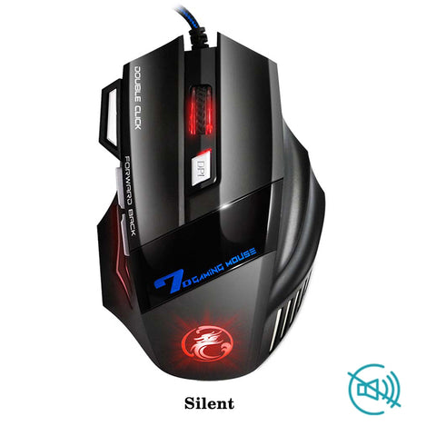imice Wired Gaming Mouse Silent 7 Buttons 1600DPI Computer Mouse Gamer