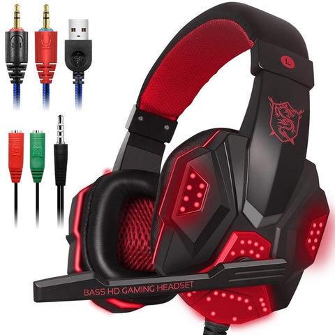LED Lights Gaming Headset for PS4 PC Xbox One