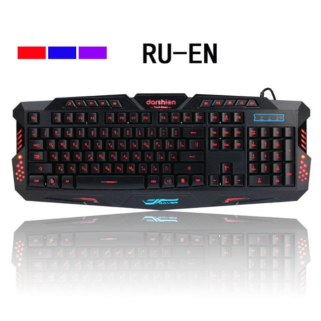 Darshion M300 Russian/English Backlit Keyboard LED Gaming Keyboard