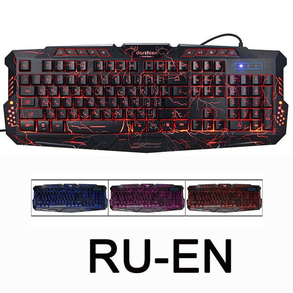 Darshion M300 Russian/English Backlit Keyboard LED Gaming Keyboard